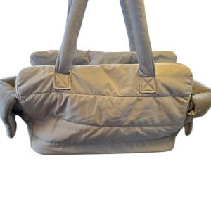 Symphony Pet Small Dog Handbag Carrier‎ Faux Fur Mesh Fabric Gray
